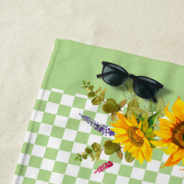 Sonnenblumen an der Tafel Strandtuch