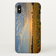 Sonnenblumen an Sonnenuntergang iPhone X Fall