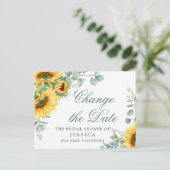 Sonnenblumen Änderung der Pläne Brautparty verscho Postkarte (Stehend Vorderseite)
