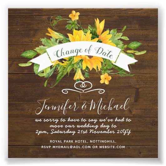 Sonnenblumen Änderung des Datums der Aufschiebungs Fotodruck (Vorne)