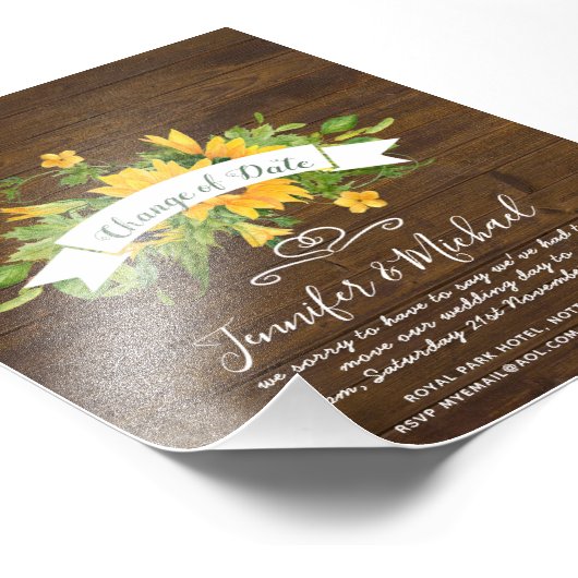 Sonnenblumen Änderung des Datums der Aufschiebungs Fotodruck (Ecke)