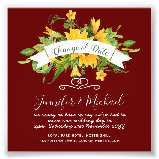 Sonnenblumen Änderung des Datums der Aufschiebungs Fotodruck (Vorne)