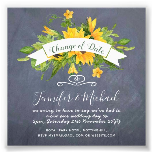 Sonnenblumen Änderung des Datums der Aufschiebungs Fotodruck (Vorne)