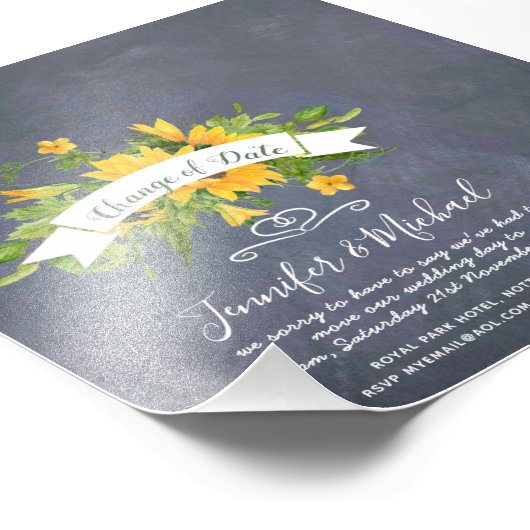 Sonnenblumen Änderung des Datums der Aufschiebungs Fotodruck (Ecke)