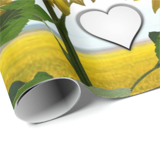 Sonnenblumen Angel Matte Wrapping Paper Geschenkpapier (Rolleneckpunkt)