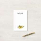 Sonnenblumen-Anordnung, hübsch, gelb Post-it Klebezettel (Auf Schreibtisch)