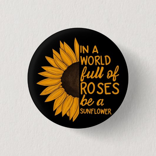 Sonnenblumen-Anstecker│Inspirierendes Geschenk│Pos Button (Vorderseite)