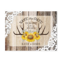 Sonnenblumen Antlers Wood Lace Rustikal Save the D