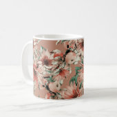 Sonnenblumen, Äpfel: Wasserfarbenmuster im Herbst Kaffeetasse (Vorderseite Links)