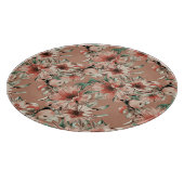 Sonnenblumen, Äpfel: Wasserfarbenmuster im Herbst Schneidebrett (Ecke)