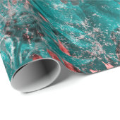 Sonnenblumen Aquamarin Rosa Blumen Vintages Deko-K Geschenkpapier (Rolleneckpunkt)