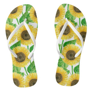 Sonnenblumen Aquarell Badesandalen