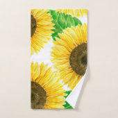 Sonnenblumen Aquarell Badhandtuch Set (Handtuch)