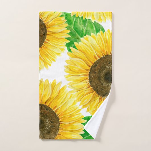 Sonnenblumen Aquarell Badhandtuch Set (Handtuch)