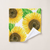 Sonnenblumen Aquarell Badhandtuch Set (Waschlappen)
