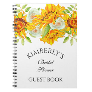 Sonnenblumen-Aquarell-Blumen personalisiertes Gäst Notizblock