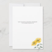 Sonnenblumen-Aquarell-Blumenhochzeit Save The Date (Rückseite)