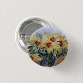 Sonnenblumen Aquarell Button (Vorne & Hinten)