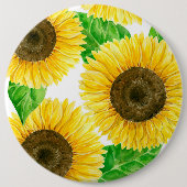 Sonnenblumen Aquarell Button (Vorderseite)