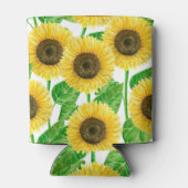 Sonnenblumen Aquarell Dosenkühler (Rückseite)