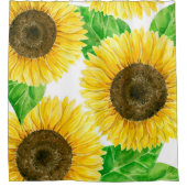 Sonnenblumen Aquarell Duschvorhang (Vorderseite)