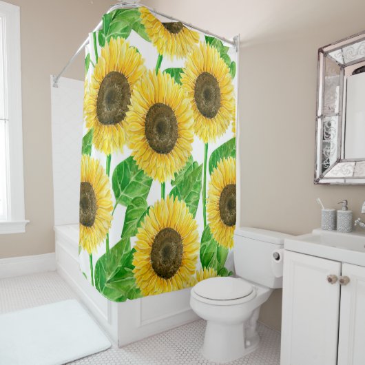 Sonnenblumen Aquarell Duschvorhang (Beispiel)