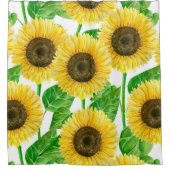 Sonnenblumen Aquarell Duschvorhang (Vorderseite)