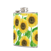 Sonnenblumen Aquarell Flachmann (Links)