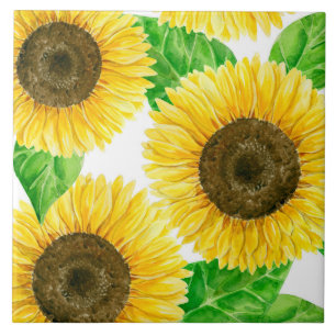 Sonnenblumen Aquarell Fliese