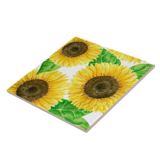 Sonnenblumen Aquarell Fliese (Seite)