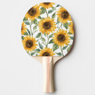 Sonnenblumen Aquarell Floral Gelbe Malerei Tischtennis Schläger