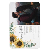 Sonnenblumen-Aquarell-Foto Save the Date Magnet (Vertikal)
