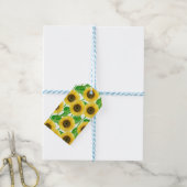 Sonnenblumen Aquarell Geschenkanhänger (Mit Garn)