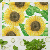 Sonnenblumen Aquarell Geschirrtuch (Gefaltet)