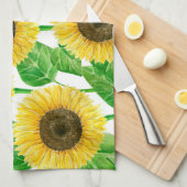 Sonnenblumen Aquarell Geschirrtuch (Viertel Falte)