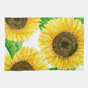 Sonnenblumen Aquarell Geschirrtuch