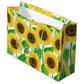 Sonnenblumen Aquarell Große Geschenktüte (Vorderseite Schrägansicht)