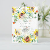Sonnenblumen Aquarell Hochzeitsreise Einladung (Stehend Vorderseite)