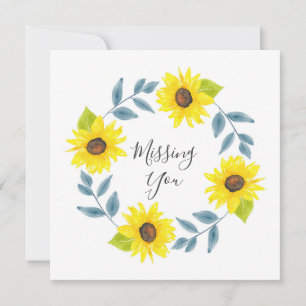 Sonnenblumen-Aquarell-Kranz 2 Karte