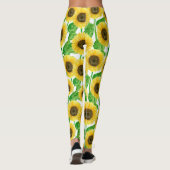 Sonnenblumen Aquarell Leggings (Rückseite)