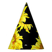 Sonnenblumen Aquarell Nahtloses schwarzes Muster Partyhütchen (Links)