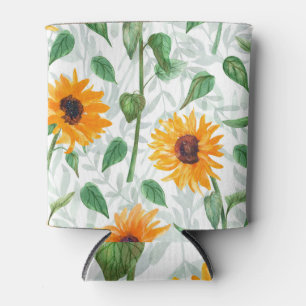 Sonnenblumen-Aquarell, nahtloses Sommer-Muster. Dosenkühler