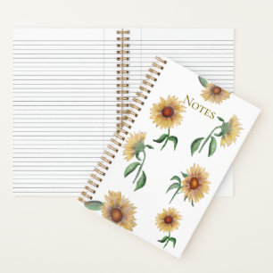 Sonnenblumen-Aquarell-Notizbuch Notizblock