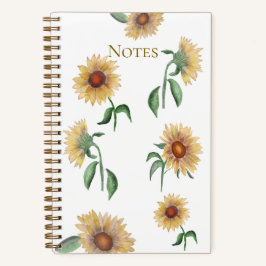Sonnenblumen-Aquarell-Notizbuch Notizblock
