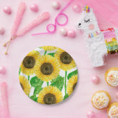 Sonnenblumen Aquarell Pappteller (Party)