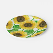 Sonnenblumen Aquarell Pappteller (Schrägansicht)