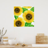 Sonnenblumen Aquarell Poster (Küche)