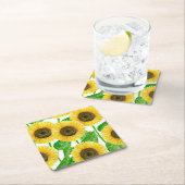 Sonnenblumen Aquarell Rechteckiger Pappuntersetzer (Vor Ort)