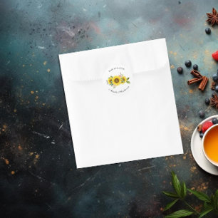 Sonnenblumen Aquarell Rosa Florale Babyparty Runder Aufkleber