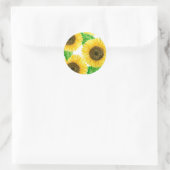 Sonnenblumen Aquarell Runder Aufkleber (Tasche)
